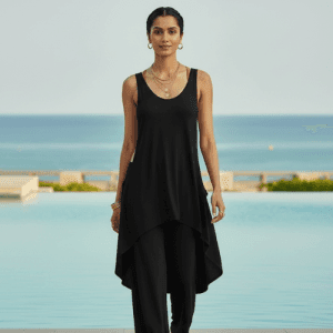 Bamboo Spandex Yoga Top - Short Front, Long Back